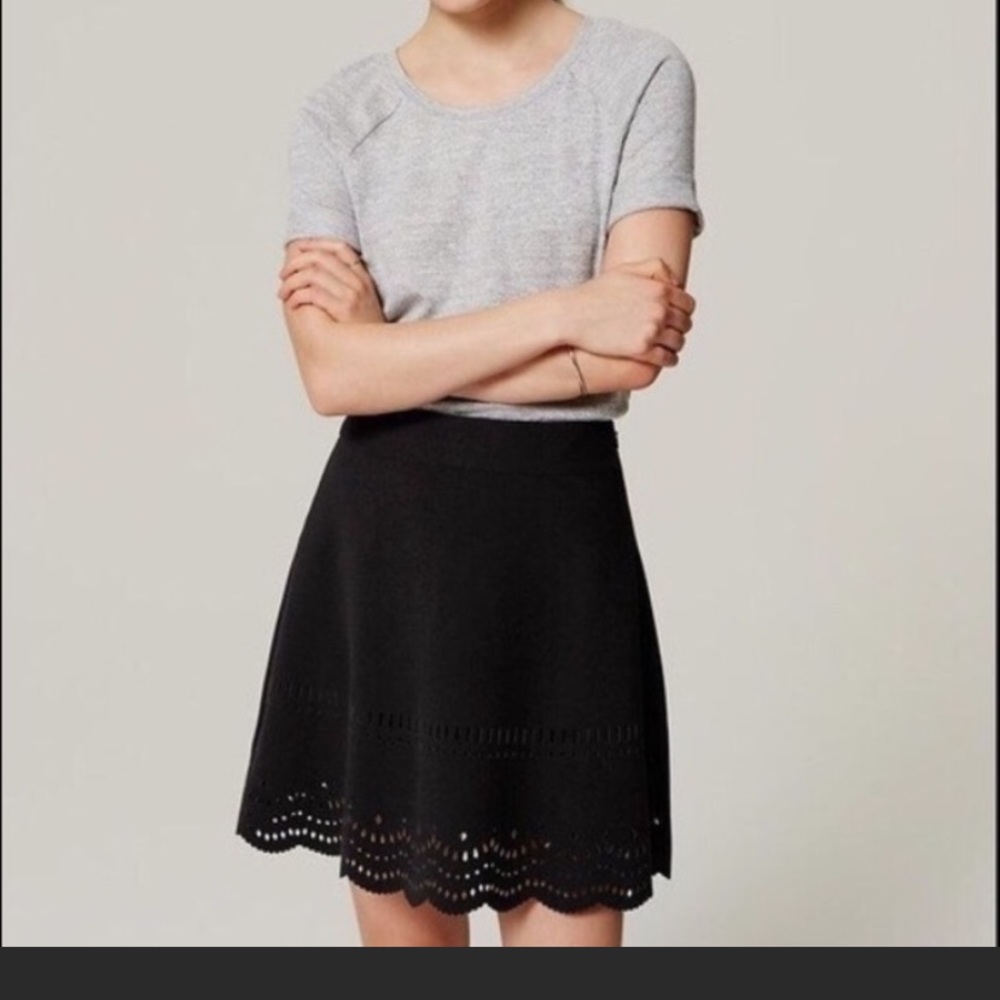 Loft black skater skirt. Size 6